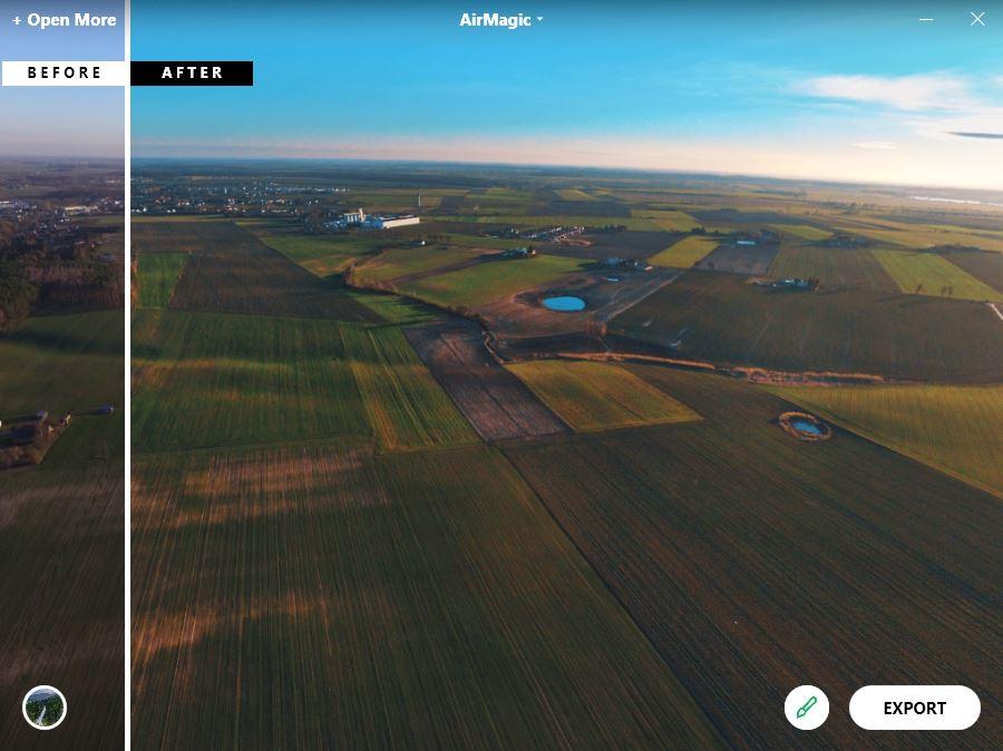 Wersja PO - zdjęcia z drona przed i po - BEFORE / AFTER. Obróbka program AirMagic Skylum