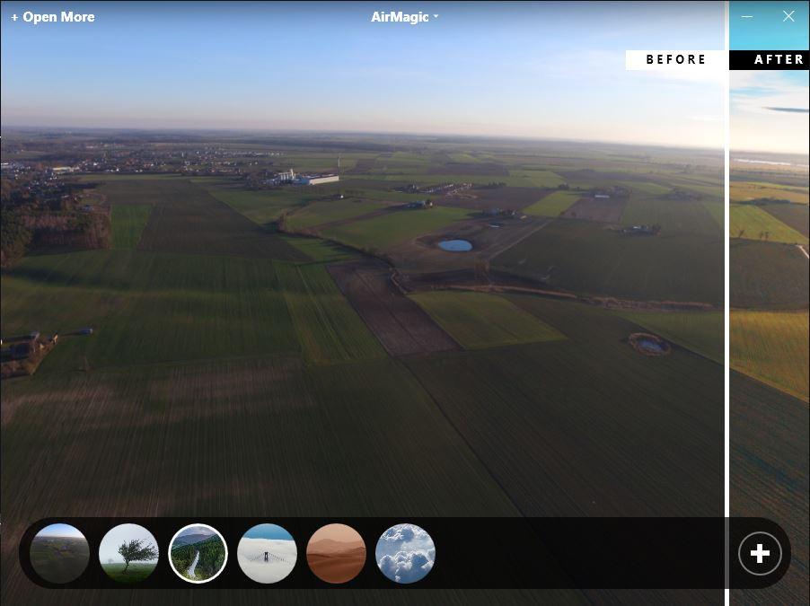 Zdjęcia z drona przed i po - BEFORE / AFTER Program AirMagic Skylum