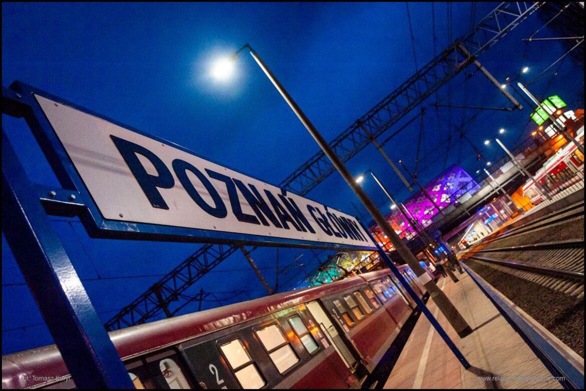 Nocny Poznań Głowny PKP