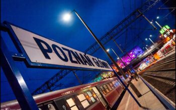 Nocny plener fotograficzny, Poznań Główny PKP.