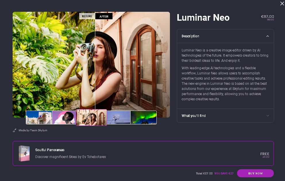 Luminar Neo pre-order on a discounted price